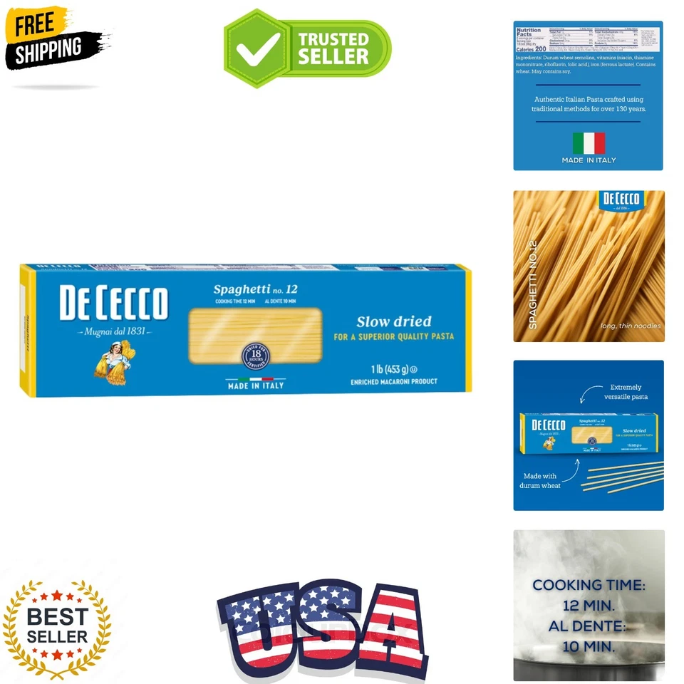 De Cecco Pasta Spaghetti 16 Ounce (pack of 5)