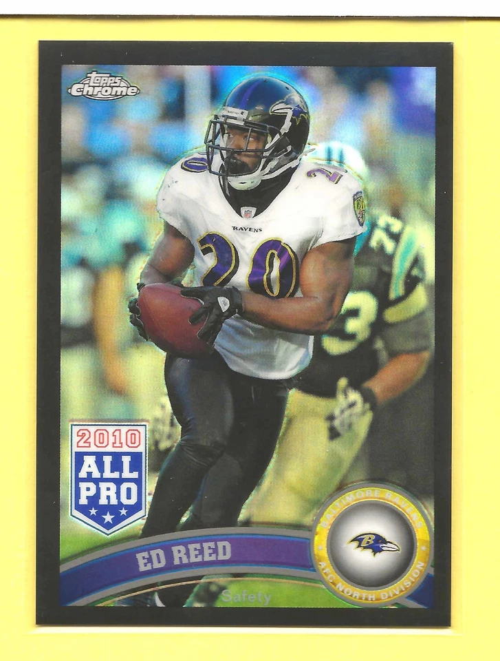 2011 Topps Chrome Black Refractor Ed Reed  /299 Ravens #158 - Image 1 of 2