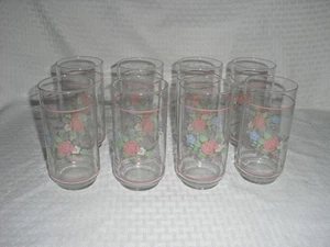 8 VINTAGE PFALTZGRAFF TEA ROSE WATER GLASSES 14 oz ( aprox 6 inches tall) - Picture 1 of 3
