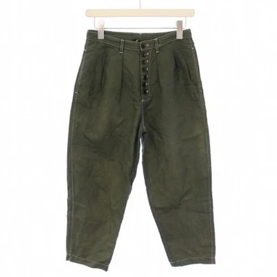 Pantalones pantalones tricot comme des garcons botón mosca cáñamo mezcla de lino S caqui usados Foto 1 de 4