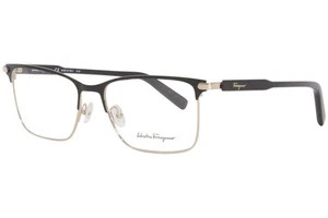 Salvatore Ferragamo SF2179 718 Black/Gold Square Metal Eyeglass 55-17-140 - Picture 1 of 2