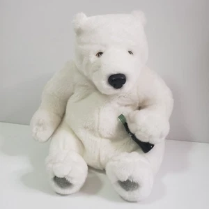 Coca-Cola Polar Bear Plush Holding Bottle White Stuffed Animal Toy 11 Inches - Picture 1 of 9