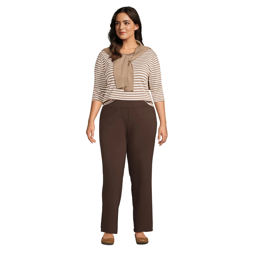 New Lands' End Plus Size Starfish Mid Rise Straight Leg Pants 401411 - Image 1 of 1