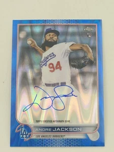 2022 TOPPS CROMATO RC AUTO BLU RAYWAVE ANDRE JACKSON RC/150 DODGERS PIRATES - Foto 1 di 2