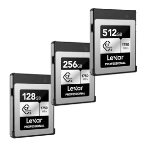 New Lexar Professional Silver CFexpress Typ B Card 128GB 256GB 512GB PCIe Gen3x2 - Picture 1 of 8