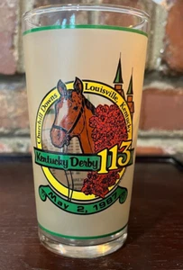 1987 KENTUCKY DERBY GLASS 113 OFFICAL MINT JULEP GLASS Churchill Downs - Picture 1 of 2