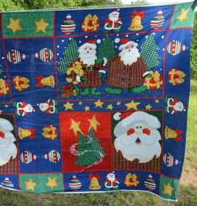 NINE YARDS Christmas fabric colorful holiday Santa repeating pattern - Picture 1 of 1