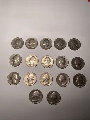 1965 Quarter - No Mint Mark Lot Of 17 Quarters - Image 1 of 2