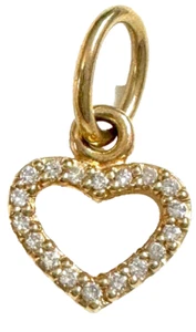 (ONE) Pandora 14k Be My Valentine Diamant Herz Charm Anhänger 350136D - Bild 1 von 6