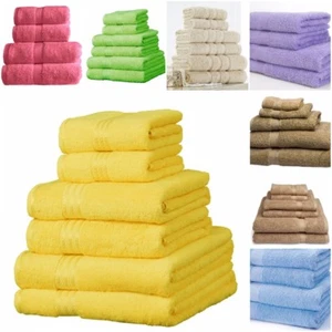 Towels Set 100% Cotton Bath Sheet Hand Large Bale 500 GSM Bathroom & 6 Piece Set - Picture 1 of 11