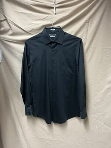 Camisa para hombre Van Heusen con botones manga larga ajuste deportivo talla 15 32/33 negra - Imagen 1 de 2