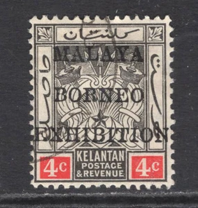 M14445 Malayan States ~ Kelantan 1922 SG30 - 4c black & red. - Picture 1 of 1