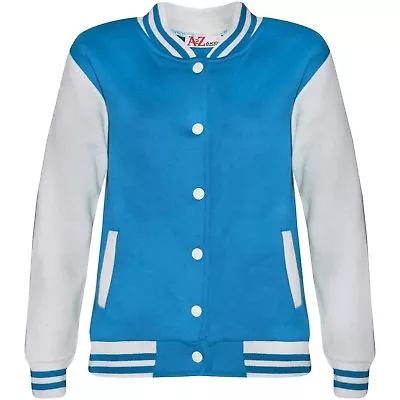 A2Z 4 KIDS Giacca Baseball Bambini Ragazzi Blu Stile Varsity Giacca Scuola Semplice Top 2-13 Anni