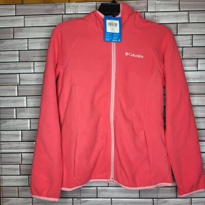 New Columbia Girls Size Large 14-16 Long Sleeve Pink Hooded Zipper Jacket - Picture 1 of 10