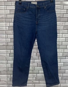 Everlane High Rise Slim Straight Medium Wash Jean Size 31 Ankle Length Button - Picture 1 of 6