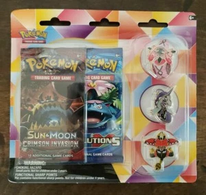 Pokemon XY Evolutions Crimson Invasion Tapu Pin Blister zwei Booster Packs - Bild 1 von 2
