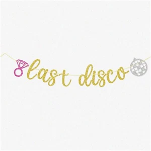 Golden Rodeo Disco Garland - 80s Theme Bachelorette Party Decor with Pre-Strung - Picture 1 of 7