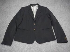 J.Crew Blazer Jacket Womens Size XL Solid Black Two Button Lined Single Breasted