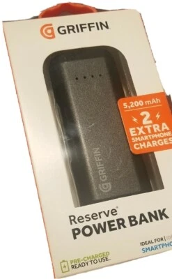 Reserve Power Bank, Griffin 5,200mAh, Black - Image 1 of 4