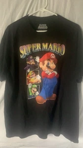 Super Mario Bros. Mario Wario Luigi Waluigi Grafik T-Shirt XL schwarz Baumwolle Tee - Bild 1 von 5