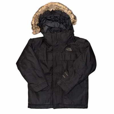 Boys The North Face McMurdo Down Parka Black Puffer Jacket Fur Hood XS 6 Ski - Image 1 of 4