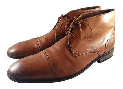 Botines Bostonian de cuero marrón para hombre talla 12 con puntera y tacón apilado Foto 1 de 4