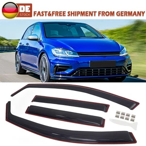 4-Tlg Set Schwarz Windabweiser Regenabweiser Für VW Golf 7 2012 2013 2014-2019 - Bild 1 von 10