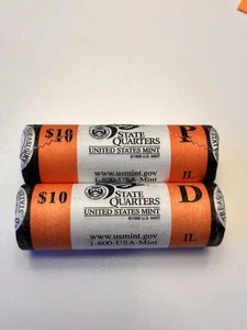 2003-P&D Illinois State Quarters Mint Wrapped Rolls - Picture 1 of 4