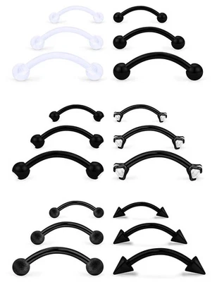 SCERRING 18PCS 16G Eyebrow Rings Rook Earrings Stainless Steel Tragus Helix D... - Image 1 of 3