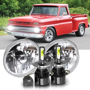 For Chevrolet C10 Panel 1964 1966 Pair 7 inch Round LED Headlight Hi-Low - Picture 1 of 12