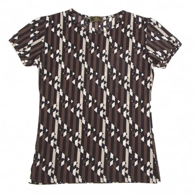 Camiseta estampada a rayas con logotipo FENDI talla 40 (K-126579) Foto 1 de 4