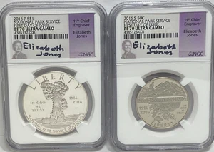2 - 2016 P NATIONAL PARK SERVICE $1 SILVER COMMEMS NGC PF 70 ULTRA CAMEO JONES - Picture 1 of 6