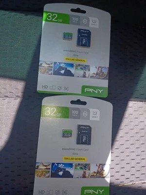 2 Pny 32gb Elite Class10 U1 Microsdhc Flash Memory Card - 100mb/s Read, Class 10 - Image 1 of 2