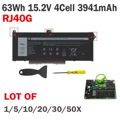 ❤️LOTE de bateria para Dell Latitude 5420 5520 Precision 3560 075X16 WY9DX RJ40G 63WH - Imagem 1 de 4