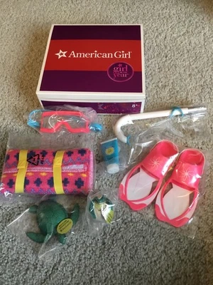 American Girl Doll Lea Clark Beach Swim Snorkeling Accessories 2016 Retired  - Image 1 of 2