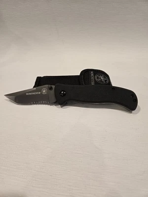  Winchester Ranger Folding Knife Stainless Textured Pocket Clip Fold With Case  - Image 1 of 4