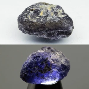 💎 Iolite viola bluastra naturale grezza 12,87 ct 18x12,5 mm - pietra preziosa del Madagascar - Foto 1 di 6
