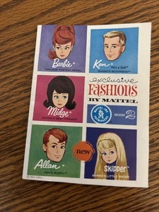 Vintage Barbie Wardrobe Booklet Exclusive Fashions By Mattel 1963 Book 2 Ken Etc - Picture 1 of 3