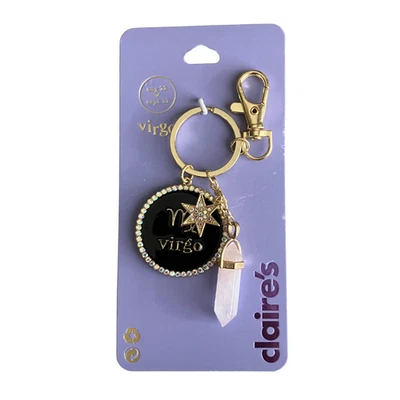 NUEVO CON ETIQUETAS Virgo Zodiaco Cristal Llavero Bolso Dije Claire’s Celestial Witchy Whimsigoth Foto 1 de 4