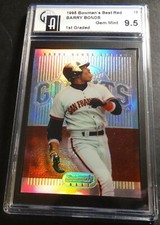 1995 BARRY BONDS BOWMAN'S BEST RED REFRACTOR #13 GAI 9.5 CROSSOVER PSA 10
