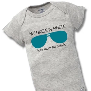 My Uncle Is Single Onesies Baby Gift Funny Cute Boy Girl Clothes Brother Nephew - Picture 1 of 3