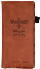 Checkbook Cover for Men & Women RFID Leather Check Book Holder Wallet(Brown Eagl