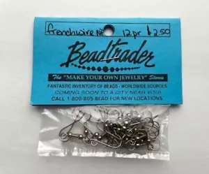 Beadtrader Silvertone Frenchdraht durchbohrter Ohrring Zubehör 12 Stück - machen Sie Ihren eigenen - Bild 1 von 2