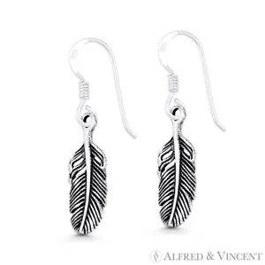 Pendientes Boho Colgantes de Plata Esterlina 925 con Dije de Pluma de Ala para Pájaros Plumados - Imagen 1 de 1