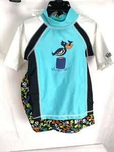 UV Skinz Boy's Swim Set Size 4T 3 pcs UPF50+Sun Protection Black Fish Bones NWT - Picture 1 of 12