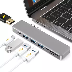 7 in1 Multiport USB-C Hub Type C to USB 3.0 4K HDMI Adapter for Macbook Pro V5M3 - Picture 1 of 12