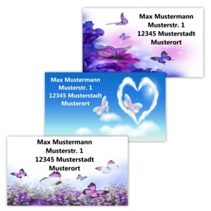 40 Adressetiketten Adressaufkleber, oder 10 Visitenkarten - Motiv "Schmetterling - Bild 1 von 2