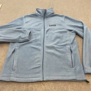 Columbia Jacket Mens Medium Blue Fleece Long Sleeve Logo Outdoor Casual - Picture 1 of 13