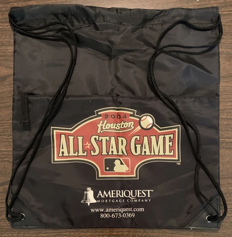 2004 Houston MLB All Star Game Drawstring Bag Ameriquest Black New Cover