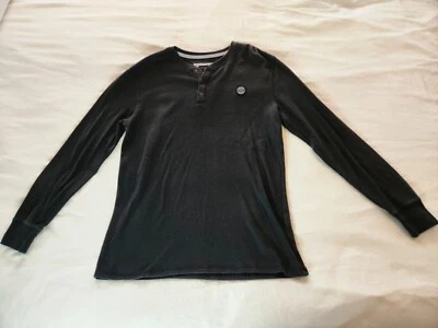 Camisa Henley Quicksilver para hombre talla grande gris oscuro manga larga, sensación suave Foto 1 de 4